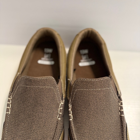 🆕 George Men’s 13W Slip-On Memory Foam Loafers Khaki/ Brown – Comfort Casual - Picture 11 of 15